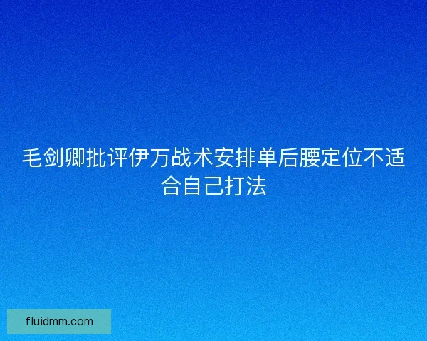 毛剑卿批评伊万战术安排单后腰定位不适合自己打法